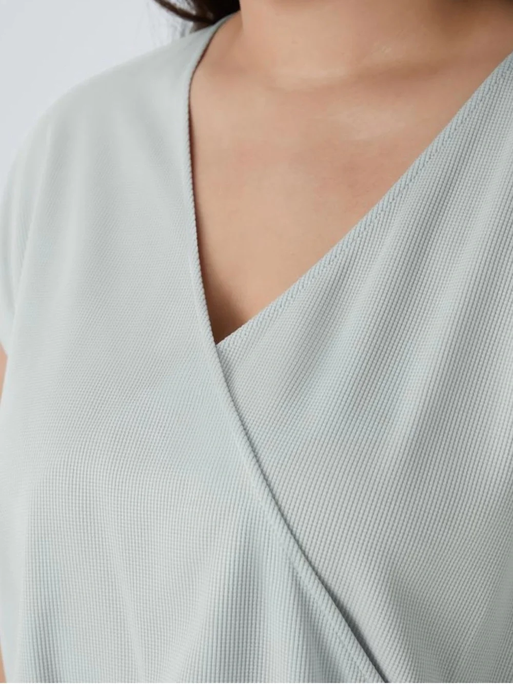HALARA V Neck Short Sleeve Pocket Waffle Casual Plus Size Jumpsuit - Picture 3 of 6
